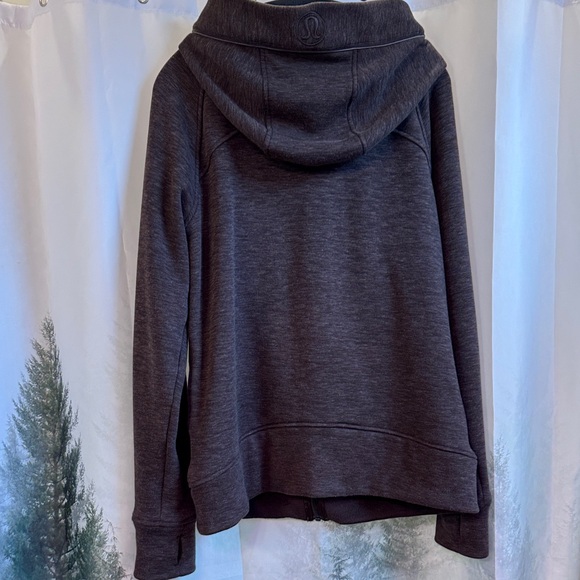 Lululemon Heathered Espresso Plush Scuba Zip-Up Hoodie size 12 - Picture 7 of 11